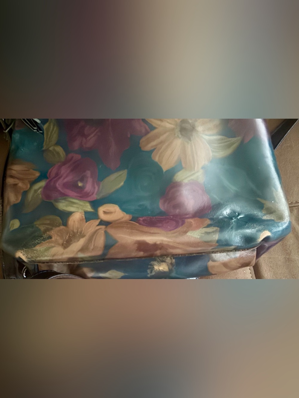 Patricia Nash Luzille Peruvian Painting Floral Leather Crossbody Bag /Backpack - Picture 7 of 15